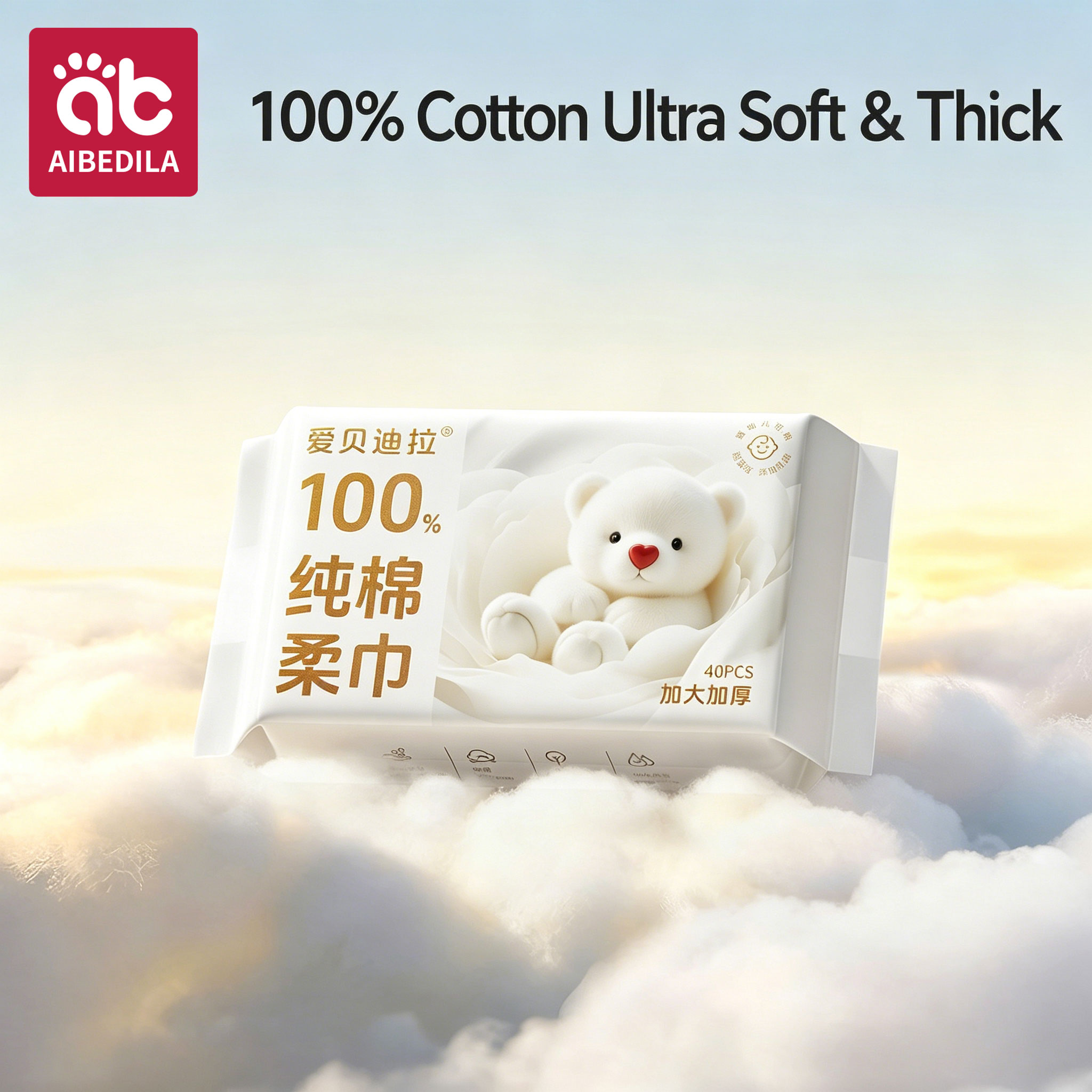 Skincare Newborn - 100% Cotton Dry Wipes Sensitive+ Newborn