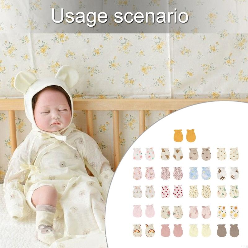 Skincare Newborn - 1 Pair Newborns Cotton Mittens Elastic