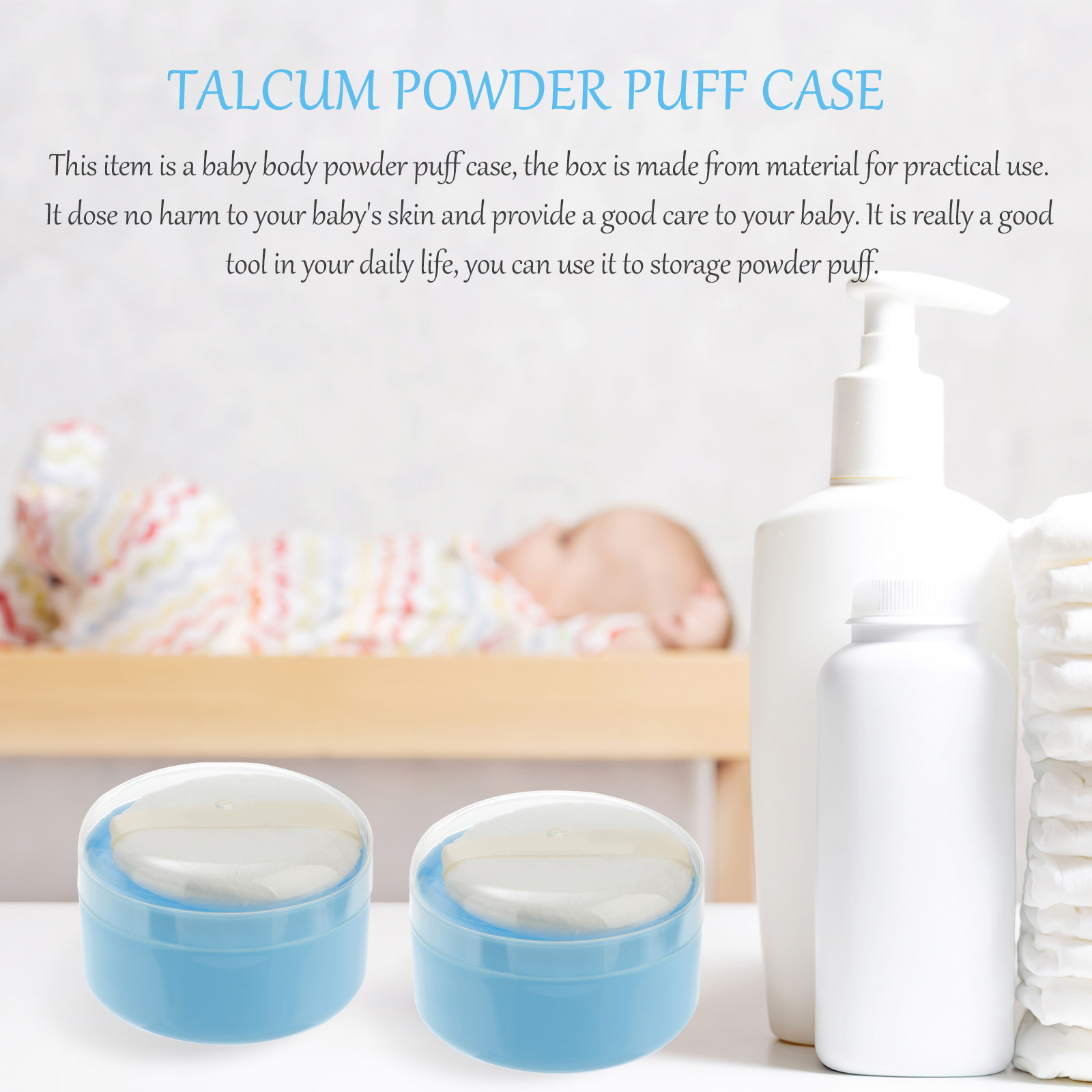 2Pcs Baby Powder Puff Box Prem - Skincare Newborn review and price